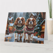 Cavalier King Charles Spaniel Hunde Weihnachtsschn Karte (Vorderseite)