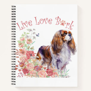 Cavalier King Charles Spaniel Hundemutter Floral Notizblock