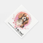 Cavalier King Charles Spaniel I Do Too Wedding Serviette (Ecke)