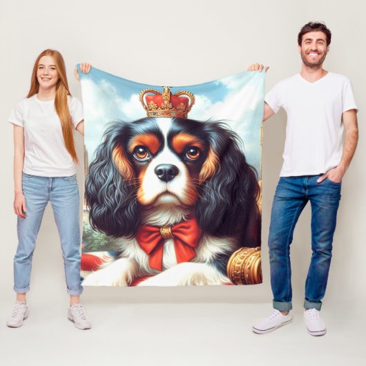 Cavalier King Charles Spaniel Illustration Fleecedecke (Beispiel)