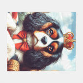 Cavalier King Charles Spaniel Illustration Fleecedecke (Vorderseite (Horizontal))