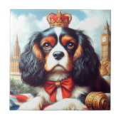 Cavalier King Charles Spaniel Illustration Fliese (Vorderseite)