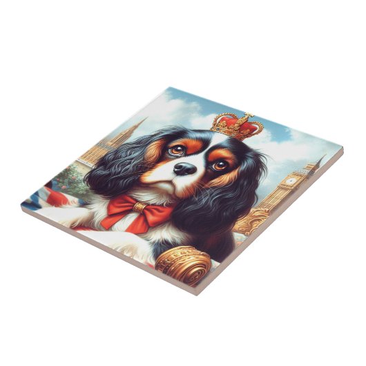 Cavalier King Charles Spaniel Illustration Fliese (Seite)