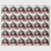 Cavalier King Charles Spaniel Illustration Geschenkpapier (Flach)