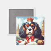 Cavalier King Charles Spaniel Illustration Magnet (Vorderseite/Rückseite)