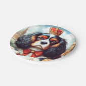Cavalier King Charles Spaniel Illustration Pappteller (Schrägansicht)