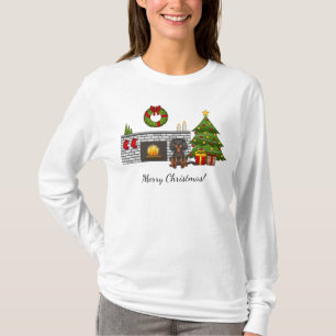 Cavalier King Charles Spaniel im festlichen Weihna T-Shirt