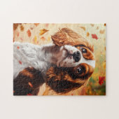Cavalier King Charles Spaniel im Herbst Puzzle (Horizontal)
