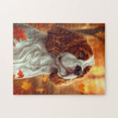 Cavalier King Charles Spaniel im Herbst Puzzle (Horizontal)
