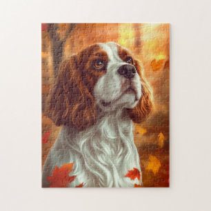 Cavalier King Charles Spaniel im Herbst Puzzle