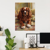 Cavalier King Charles Spaniel im Stil einer Ölgemä Poster (Heimbüro)