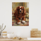 Cavalier King Charles Spaniel im Stil einer Ölgemä Poster (Küche)