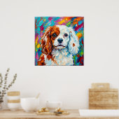 Cavalier King Charles Spaniel Impasto-Porträt Poster (Küche)