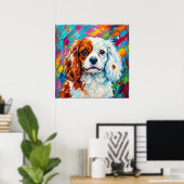 Cavalier King Charles Spaniel Impasto-Porträt Poster (Heimbüro)