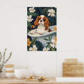 Cavalier King Charles Spaniel In Bathtub Poster (Küche)
