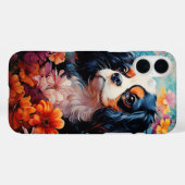 Cavalier King Charles Spaniel in Blume Case-Mate iPhone Hülle (Rückseite (Horizontal))