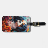 Cavalier King Charles Spaniel in Blume Gepäckanhänger (Vorderseite horizontal)