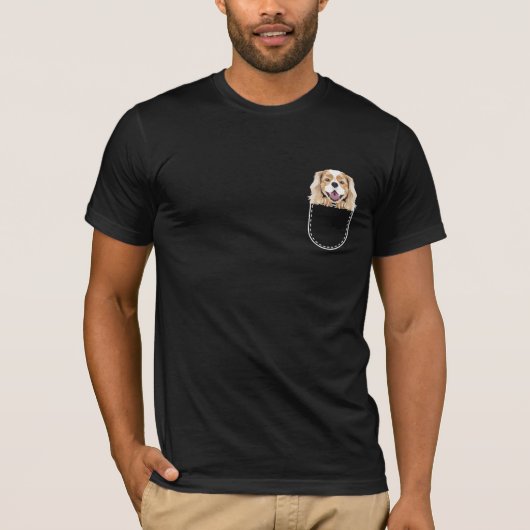 Cavalier King Charles Spaniel in der Breast Pocket T-Shirt (Vorderseite)