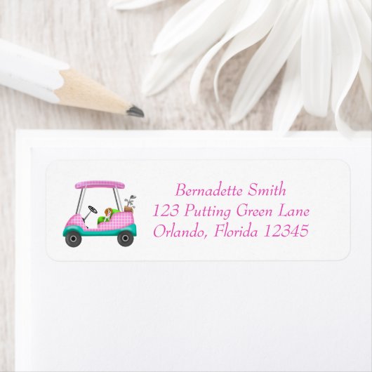 Cavalier King Charles Spaniel in Pink Golf Cart (Insitu)