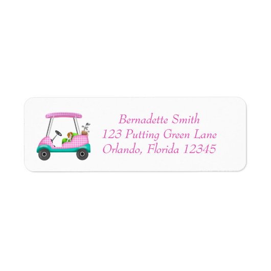 Cavalier King Charles Spaniel in Pink Golf Cart (Vorne)