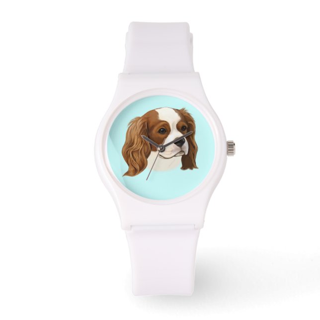 Cavalier King Charles Spaniel in Portrait Armbanduhr (Vorderseite)