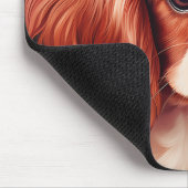 Cavalier King Charles Spaniel in Rose Mousepad (Ecke)