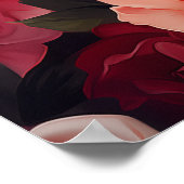 Cavalier King Charles Spaniel in Rose Poster (Ecke)