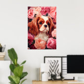 Cavalier King Charles Spaniel in Rose Poster (Heimbüro)