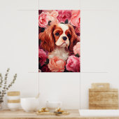 Cavalier King Charles Spaniel in Rose Poster (Küche)