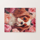 Cavalier King Charles Spaniel in Rose Puzzle (Horizontal)
