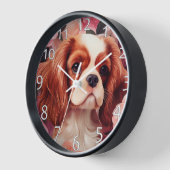 Cavalier King Charles Spaniel in Rose Uhr (Winkel)