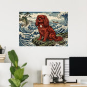 Cavalier King Charles Spaniel Japanische Welle Pos Poster (Heimbüro)