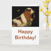 Cavalier King Charles Spaniel Karte (Gelbe Blume)