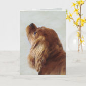 Cavalier King Charles Spaniel Karte (Gelbe Blume)