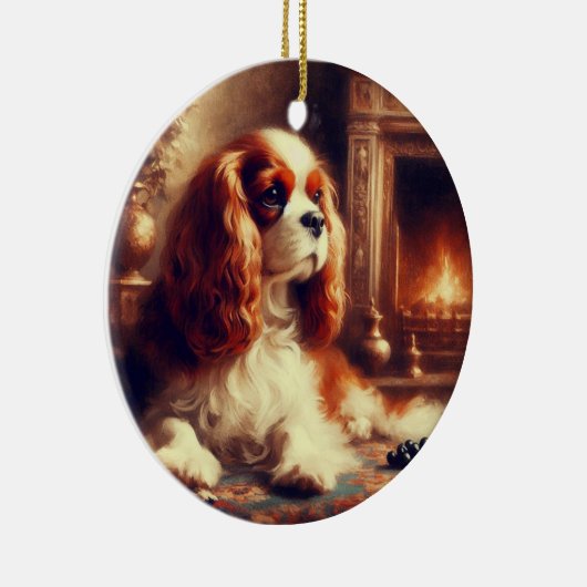 Cavalier King Charles Spaniel Keramik Ornament (Rechts)
