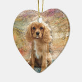 Cavalier King Charles Spaniel Keramik Ornament (Links)
