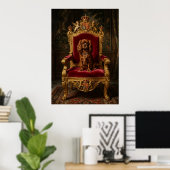 Cavalier King Charles Spaniel Königlicher Thron Kr Poster (Heimbüro)
