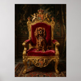 Cavalier King Charles Spaniel Königlicher Thron Kr Poster