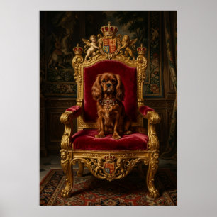 Cavalier King Charles Spaniel Königlicher Thron Kr Poster