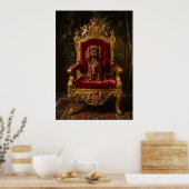 Cavalier King Charles Spaniel Königlicher Thron Kr Poster (Küche)