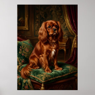 Cavalier King Charles Spaniel königliches Barockpo Poster