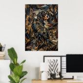 Cavalier King Charles Spaniel Kubistischer Express Poster (Heimbüro)