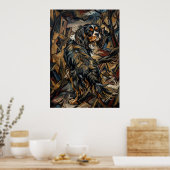 Cavalier King Charles Spaniel Kubistischer Express Poster (Küche)