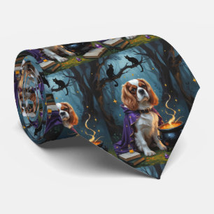 Cavalier King Charles Spaniel Launiges Halloween  Krawatte