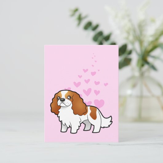 Cavalier King Charles Spaniel Liebe Postkarte (Stehend Vorderseite)