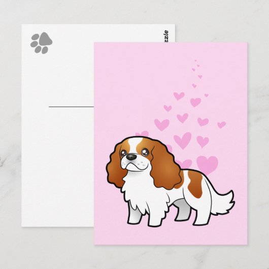 Cavalier King Charles Spaniel Liebe Postkarte (Vorne/Hinten)