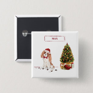 Cavalier King Charles Spaniel Lustiger Weihnachtsh Button