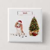 Cavalier King Charles Spaniel Lustiger Weihnachtsh Button (Vorderseite)