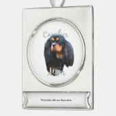 Cavalier King Charles Spaniel Mama 2 Banner-Ornament Silber (Links)