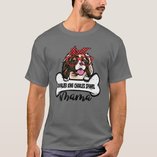 Cavalier King Charles Spaniel Mama Mütter Day Gif T-Shirt (Vorderseite)